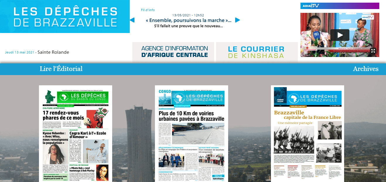 Latest Local and World News in Congo-Les-Depeches