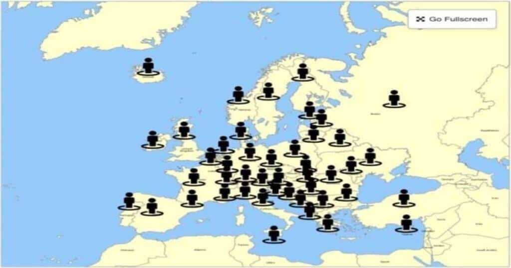 Map of European news