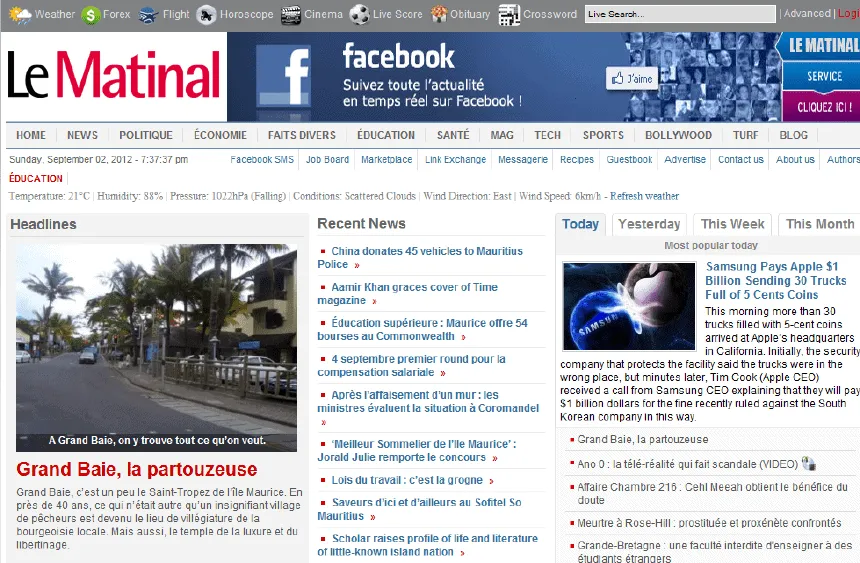 Latest Local and World News in Mauritius - Le Matinal