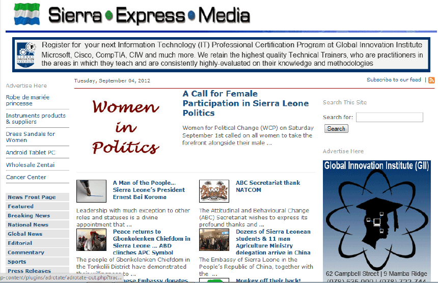 Latest Local and World News in Sierra Leone - Sierra Express Media