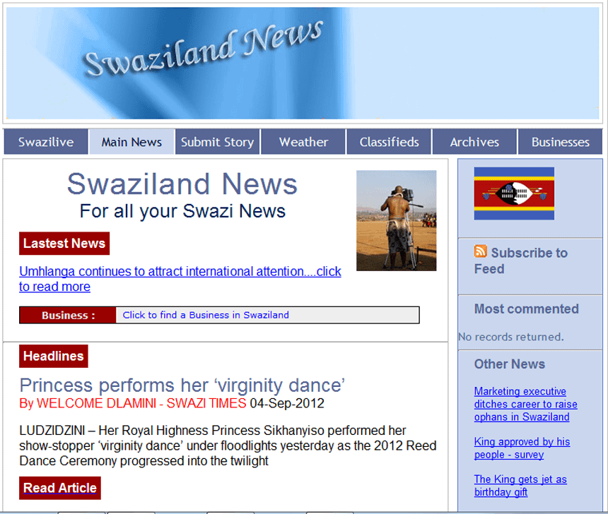 Latest Local and World News in Swaziland - The Swaziland news 