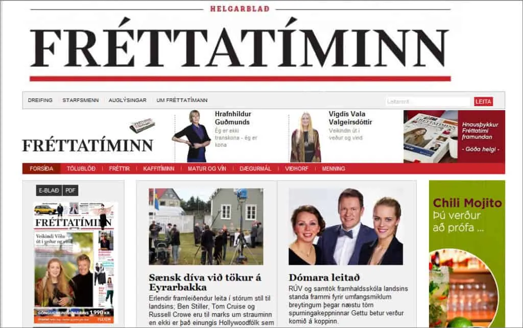 Latest World and Local News in Iceland - Newspaper Fréttablaðið