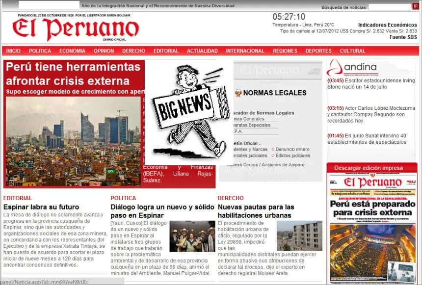 The Latest World and National News in Peru - El Peruano