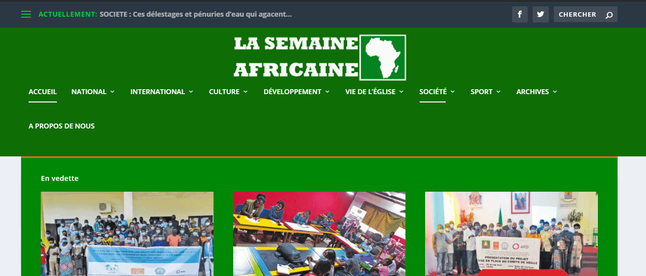 The image shows an old cover of newspapers: La Semaine Africaine.  Latest Local and World News in Congo - World News Today