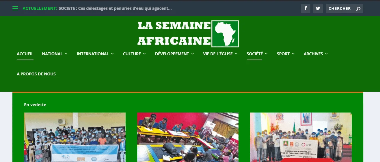 The image shows an old cover of newspapers: La Semaine Africaine. Latest Local and World News in Congo - World News Today