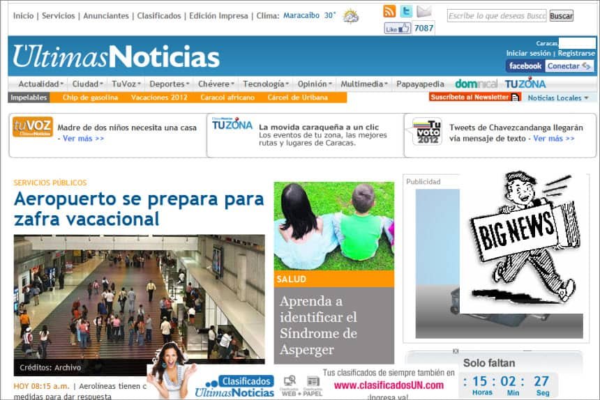 The Latest World and Regional News in Venezuela - Últimas Noticias 